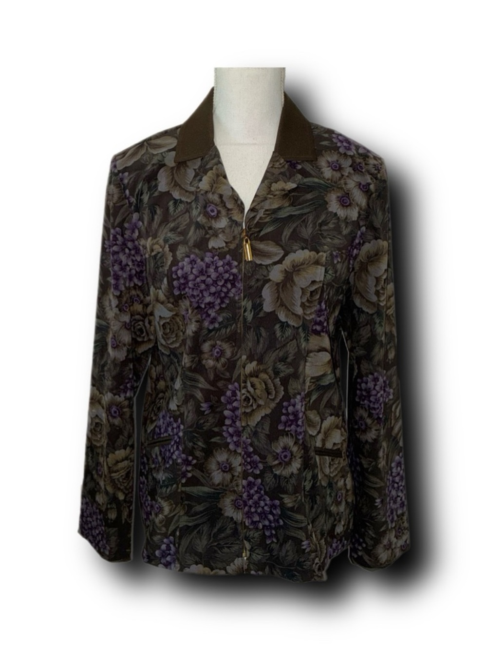 Vintage 90s Miss Dorby Zip-Up Floral Blazer/Jacket